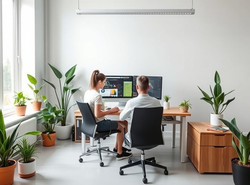 Modern design studio workspace
