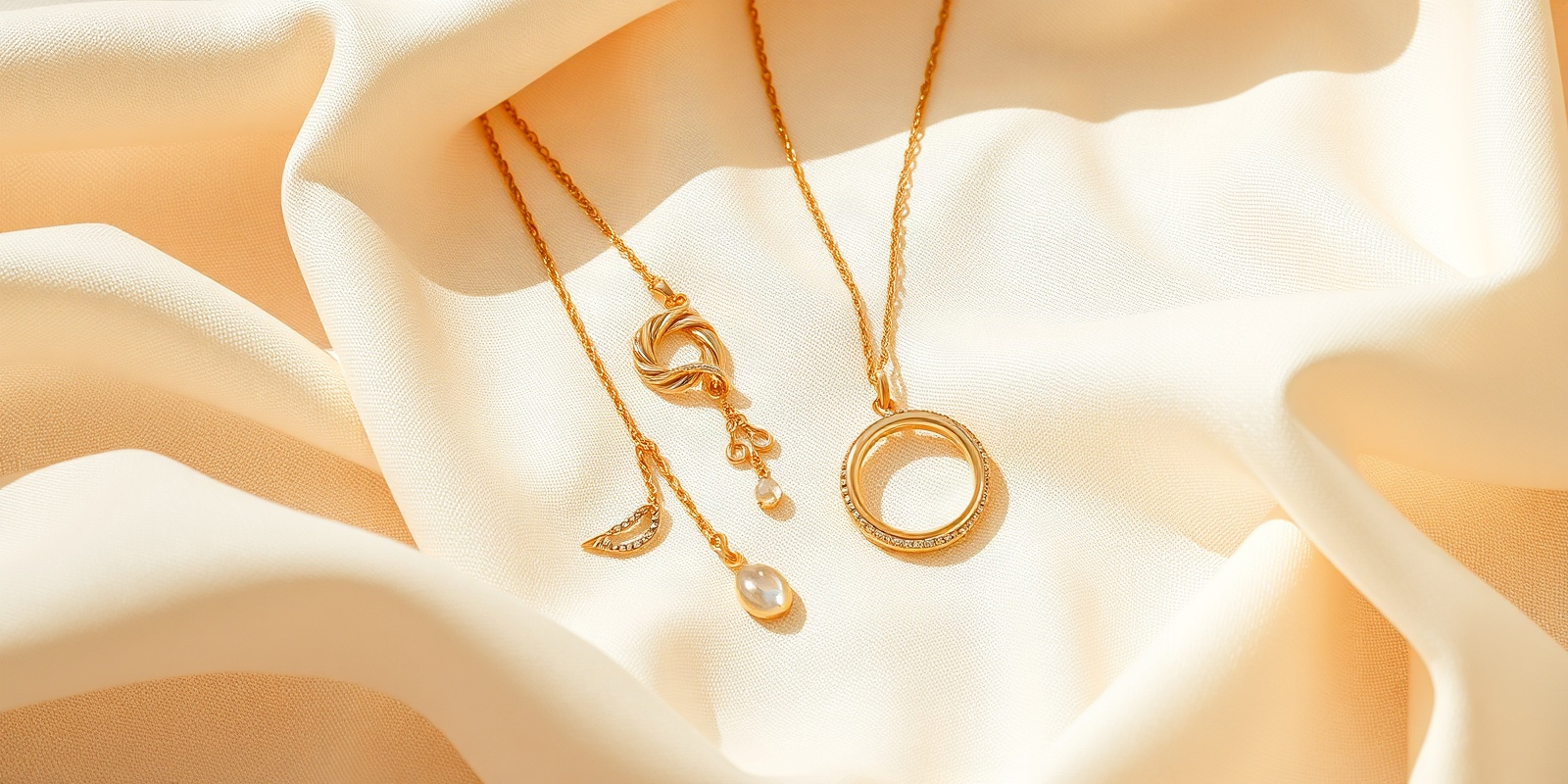 Pale editorial still life with gold jewelry