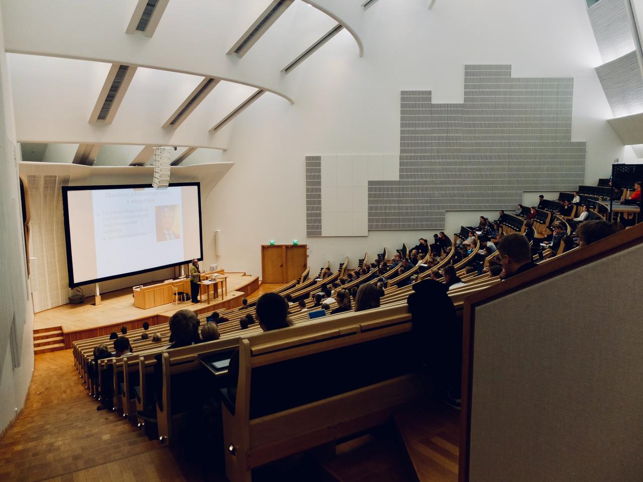 Students in a class at Aalto University in Espoo, Finland.