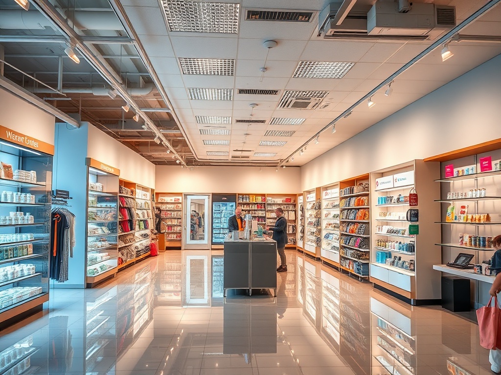 Clean retail store environment ready for customers