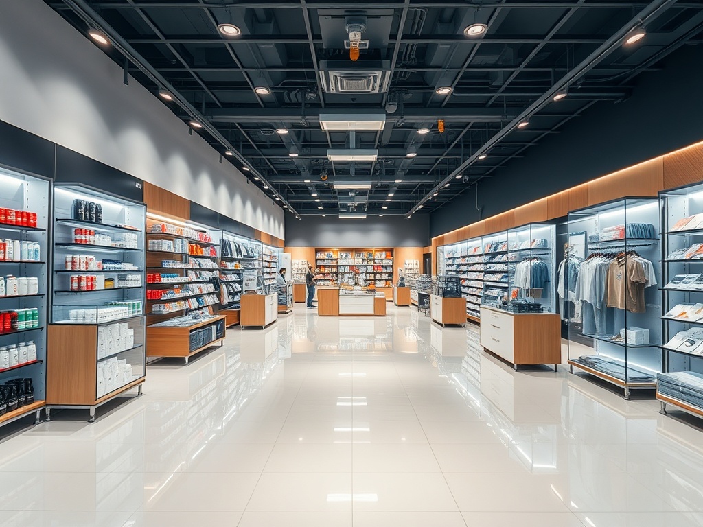 Clean retail store environment ready for customers