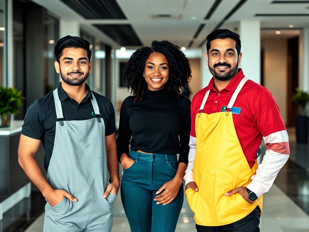 Professional cleaning team ready to service your Aubrey facility