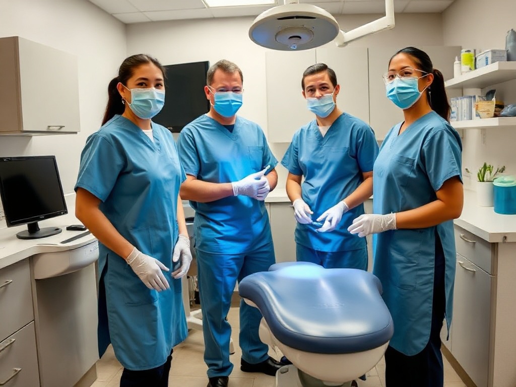 Professional dental cleaning team providing cleaning services