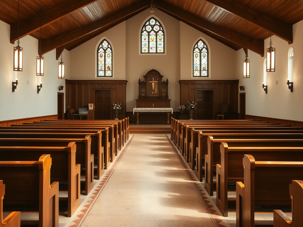 Clean sanctuary ready for worship and community gatherings