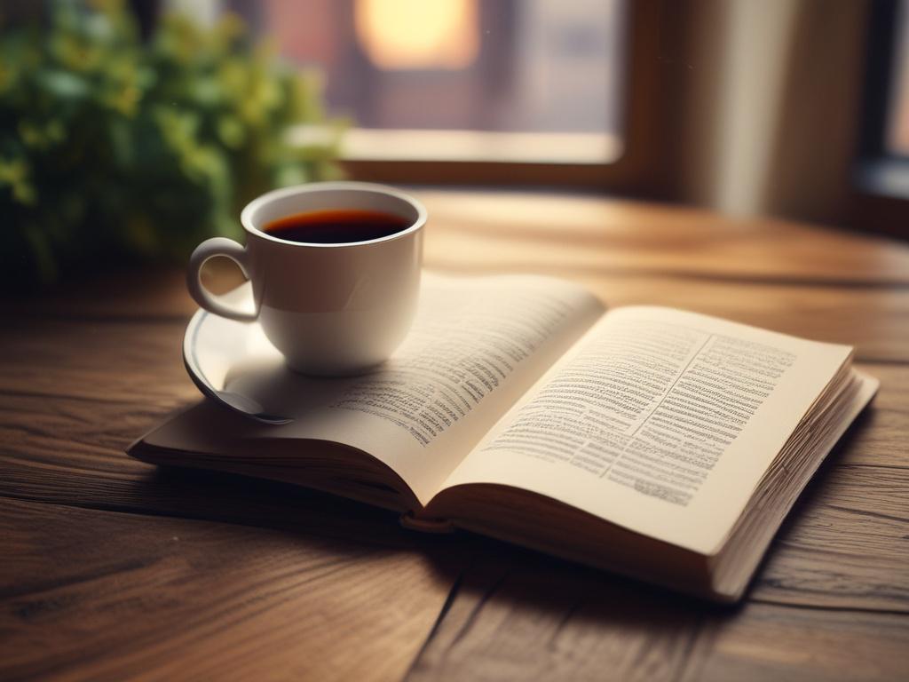 An inviting close up shot of an open book on