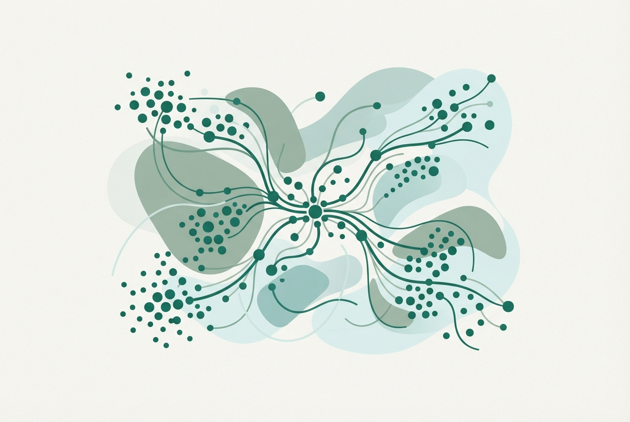 Abstract illustration representing workplace collaboration and modern operations