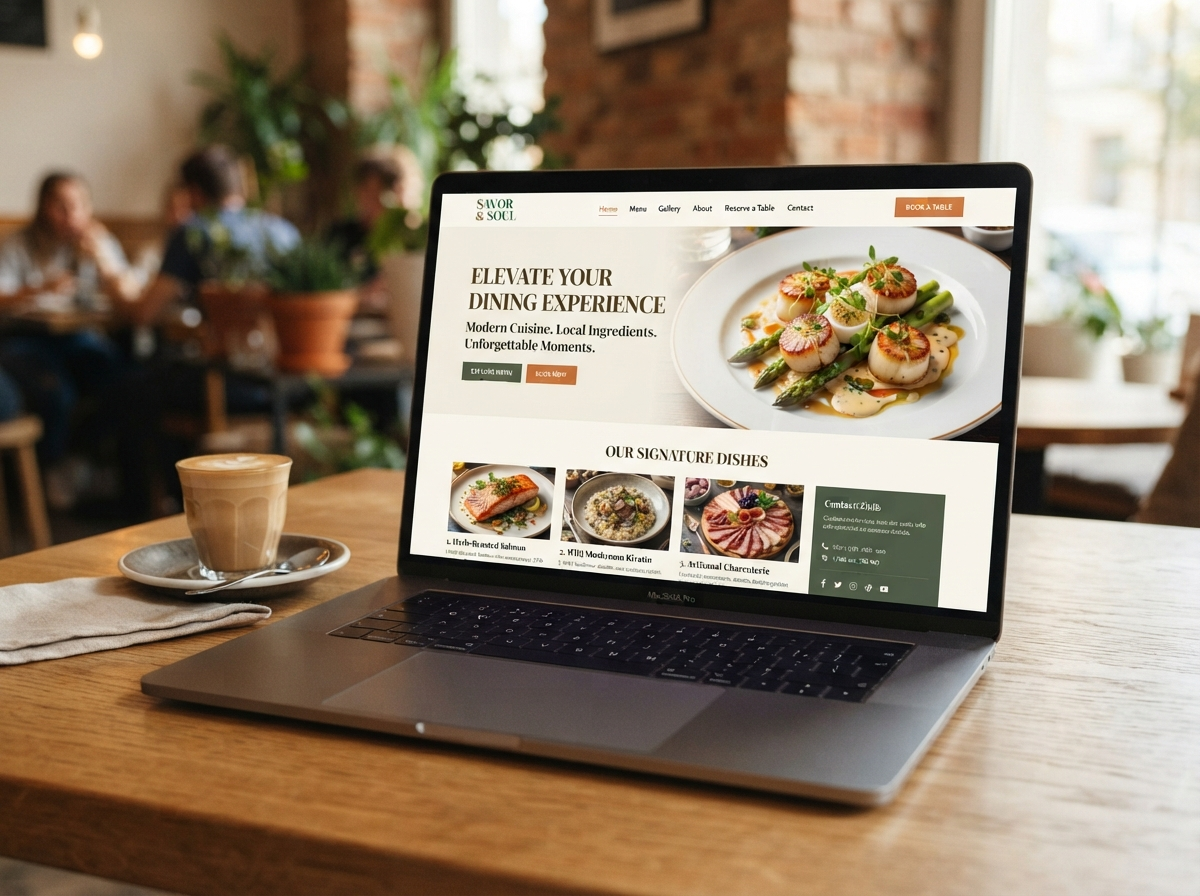 Restaurant website example