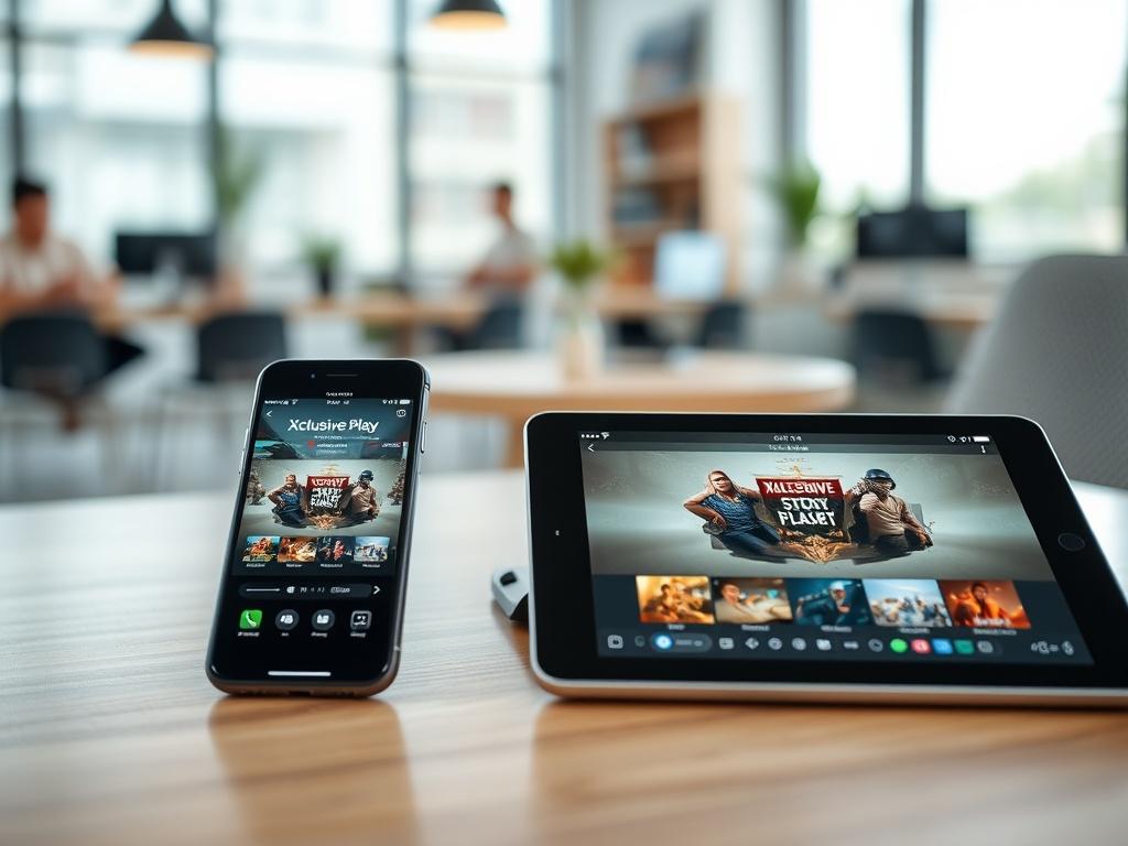 A close up of a smartphone and tablet displaying the