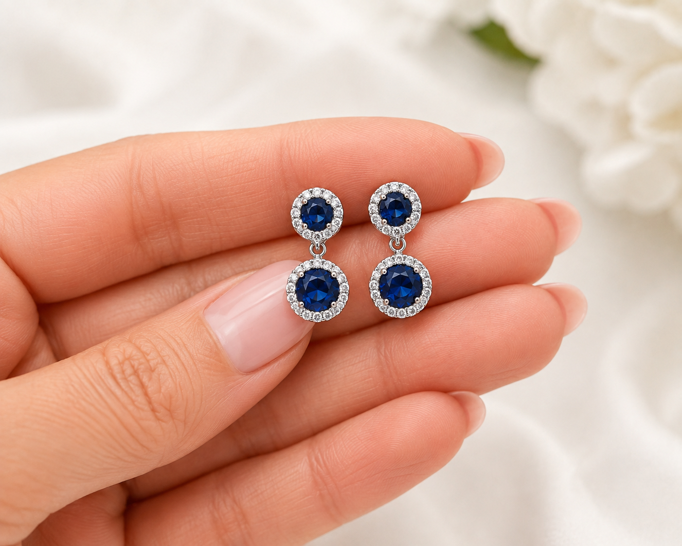Sapphire Allure Drop Earrings