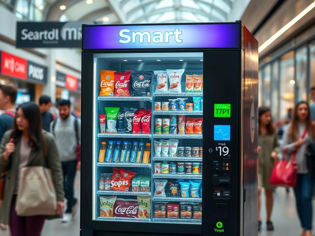 A hyper realistic close up shot of a Smart Vending