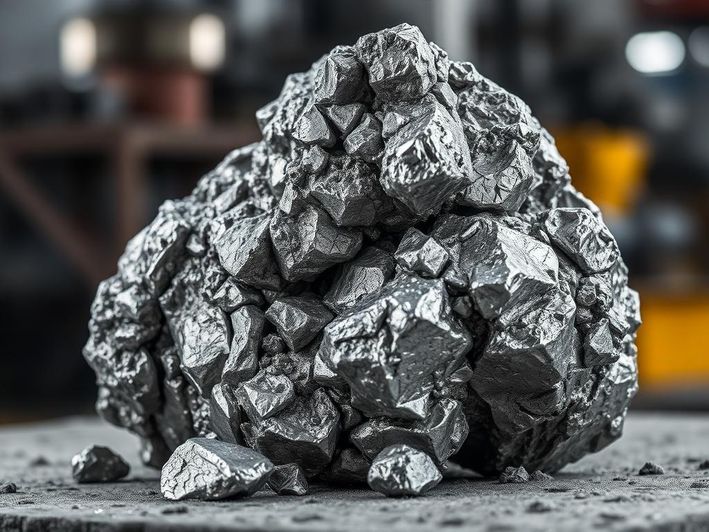 A realistic high resolution close up shot of lumpy chrome