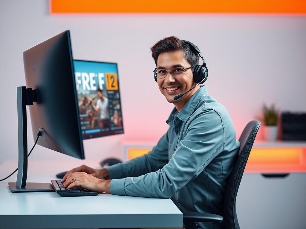 A photorealistic high resolution image showing a friendly customer support