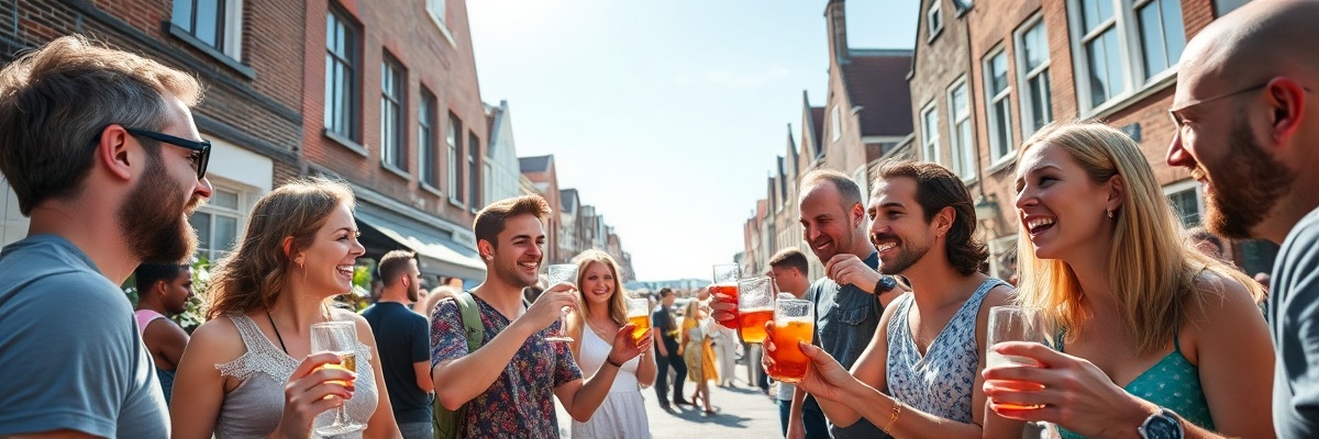 Mensen genieten van drankjes en gezelligheid