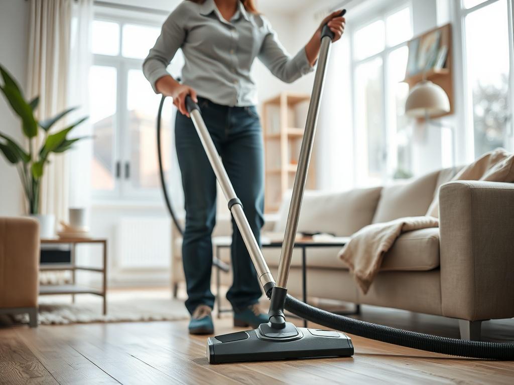 A close up shot of a professional cleaner using a