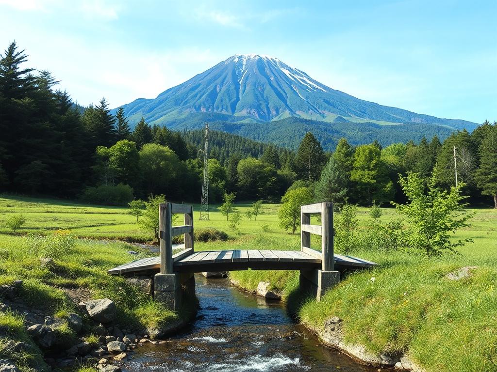 A serene landscape showcasing Mount Hakkoda in Aomori, Japan, with