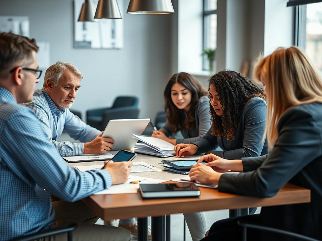 A focused, close up shot of a diverse group of