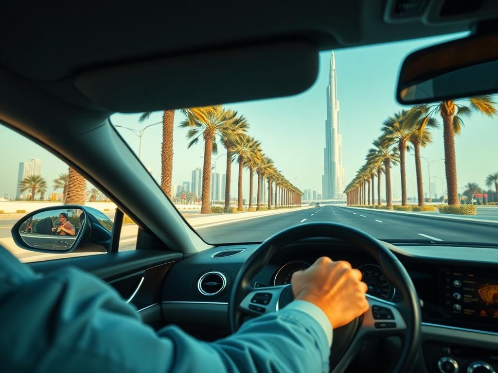 A close up shot of a person driving a luxury