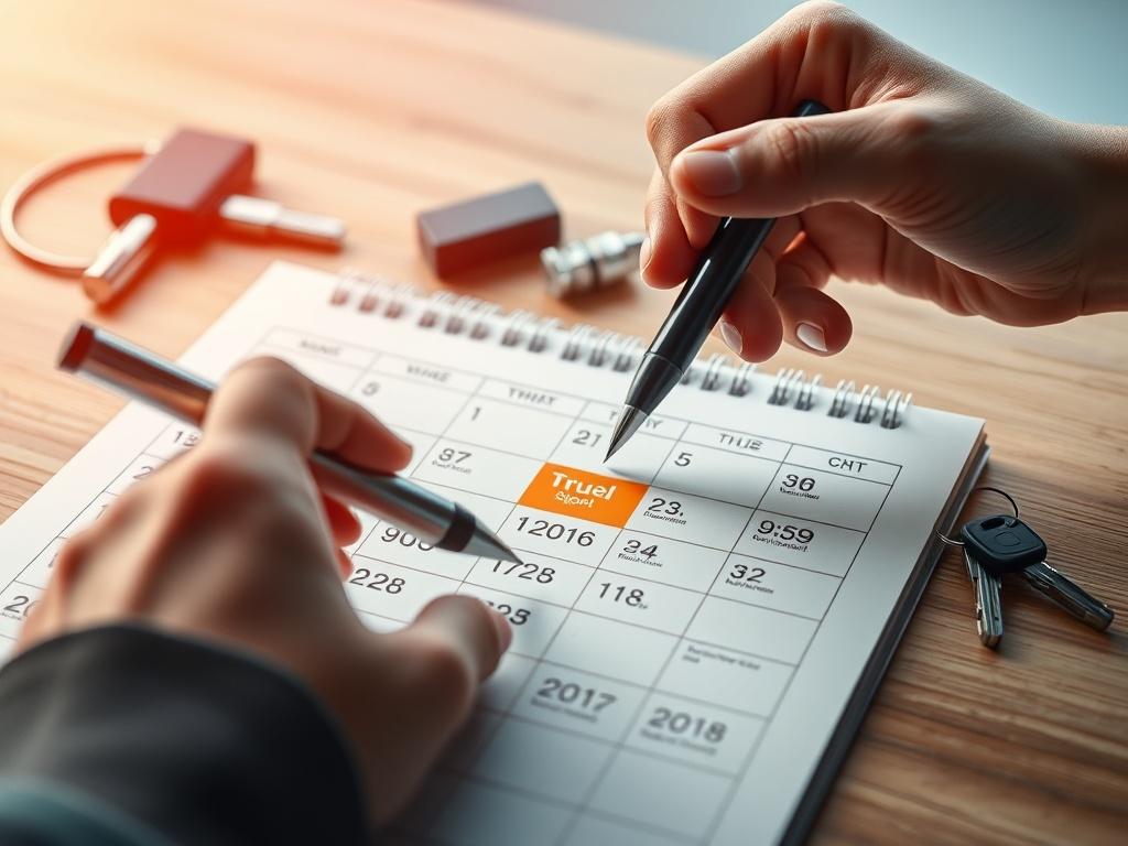 A hyper realistic close up shot of a calendar with