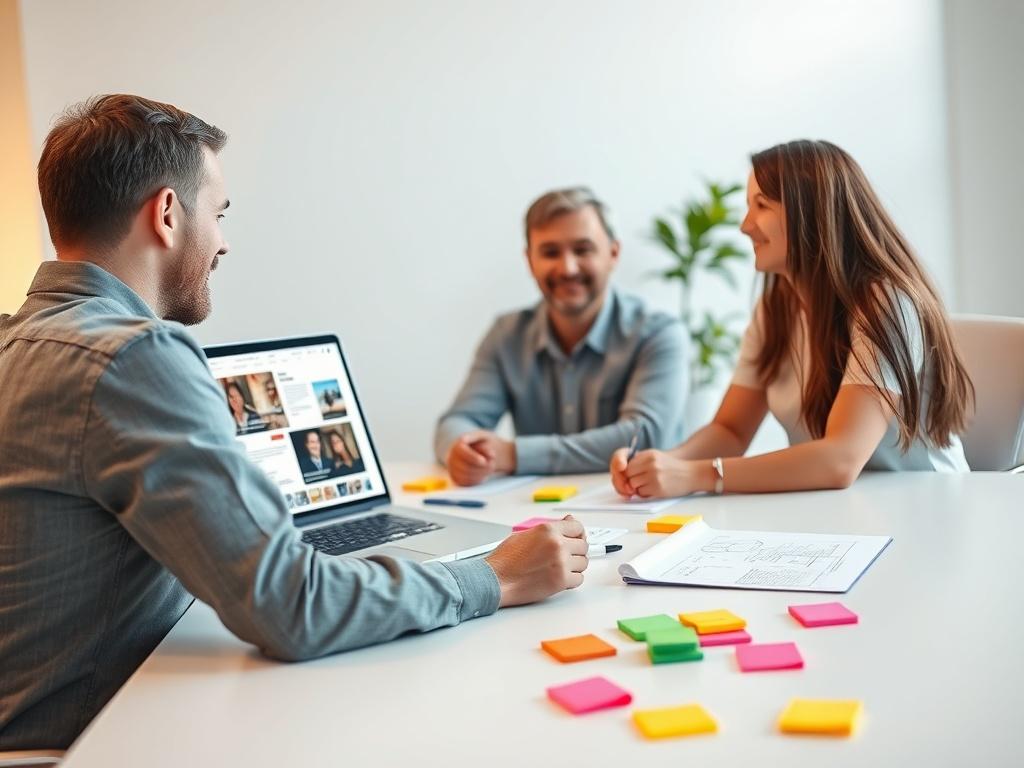 A professional designer engaging in a UI UX design consultation
