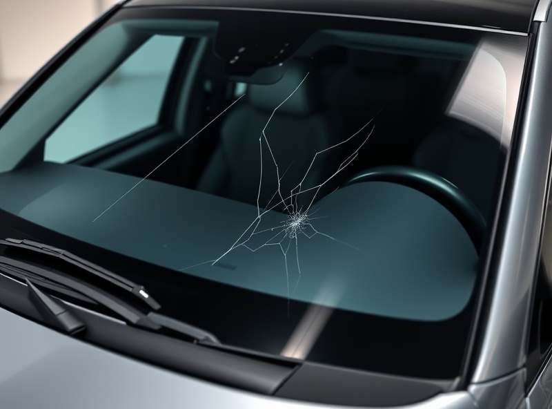 Mercedes-Benz GLE windshield with chip and crack damage that needs repair