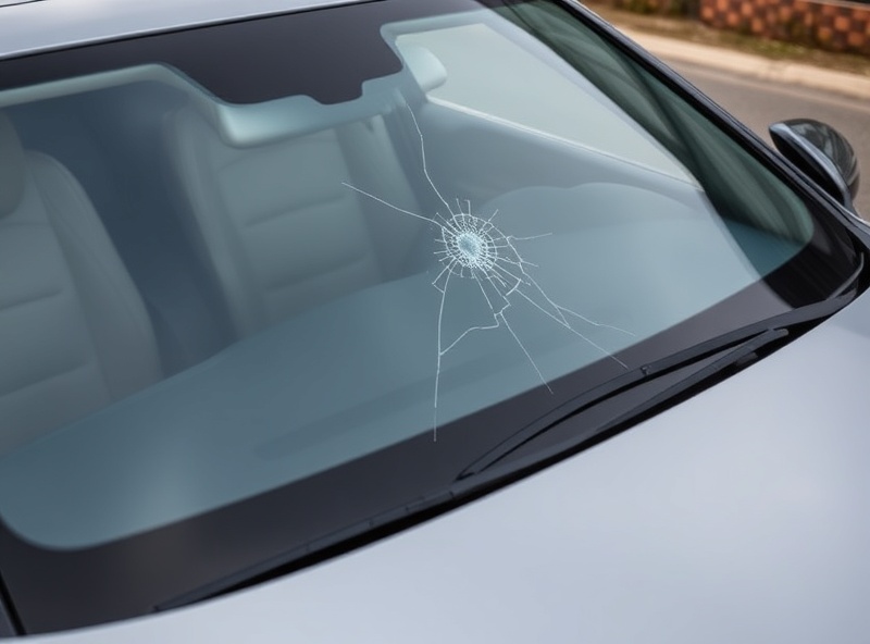 Mercedes-Benz E-Class windshield with chip and crack damage that needs repair