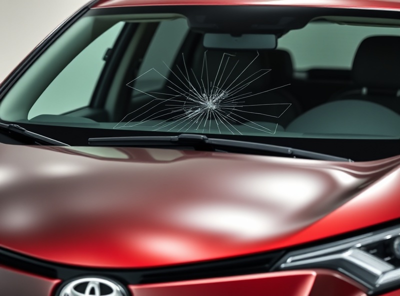 Toyota RAV4 windshield with chip and crack damage that needs repair
