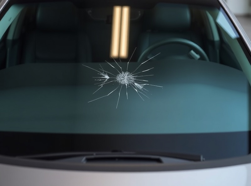 Toyota Camry windshield with chip and crack damage that needs repair