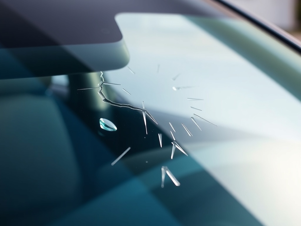 Kia Sportage windshield with chip and crack damage that needs repair