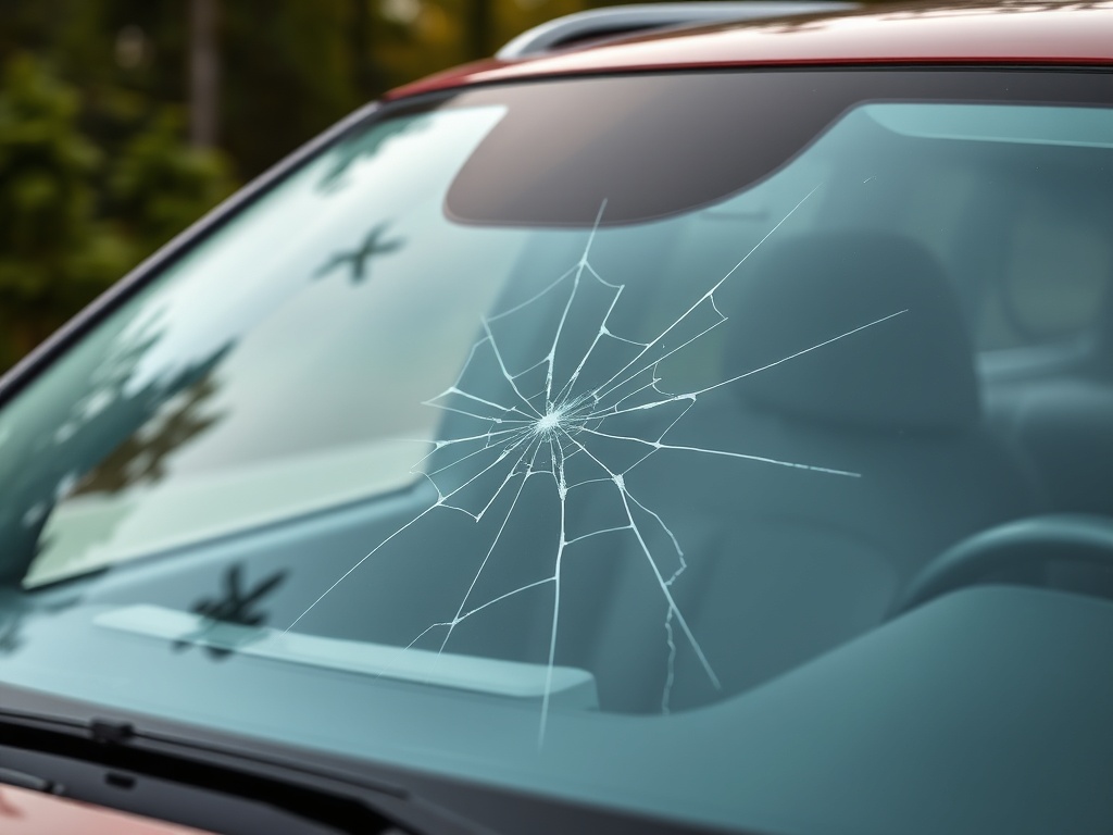 Jeep Cherokee windshield with chip and crack damage that needs repair