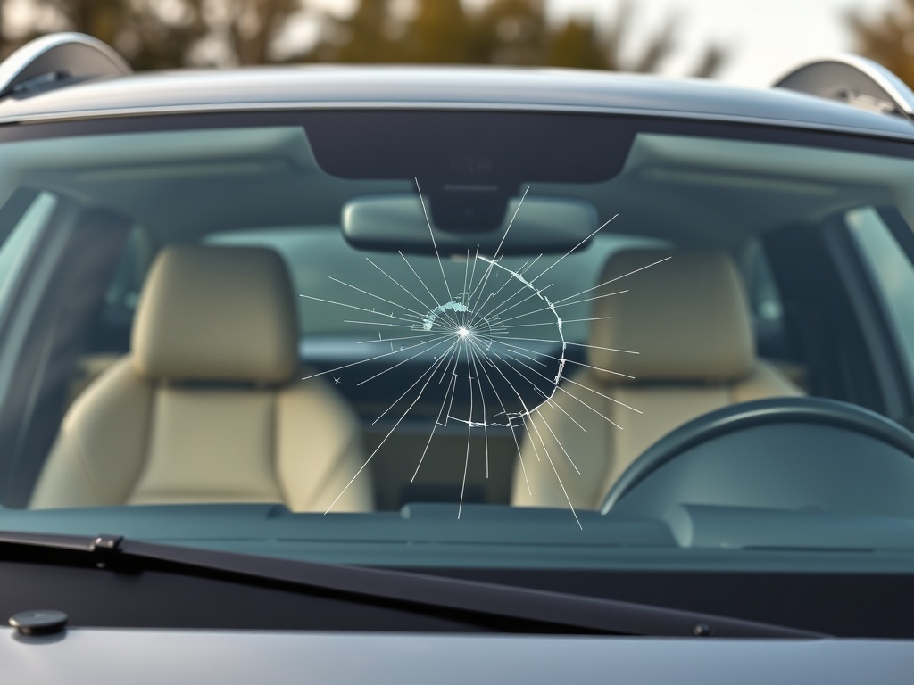 BMW X3 windshield with chip and crack damage that needs repair