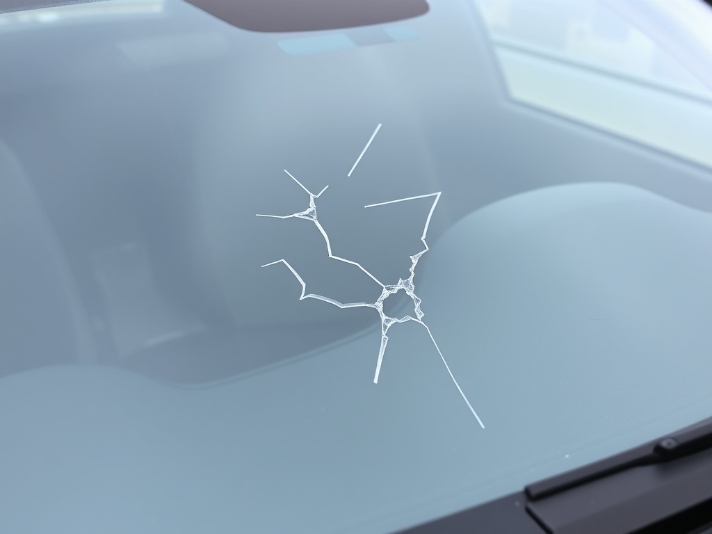 Subaru Impreza windshield with chip and crack damage that needs repair