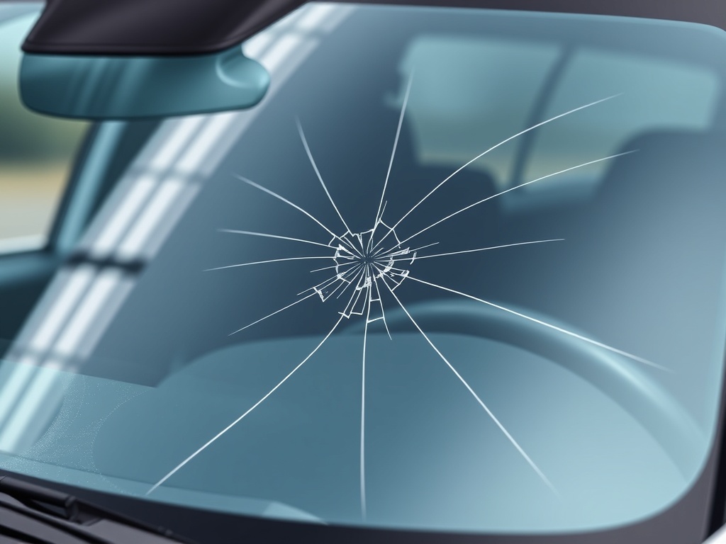 Subaru Forester windshield with chip and crack damage that needs repair