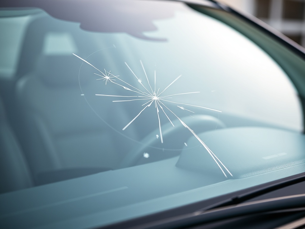 Subaru Outback windshield with chip and crack damage that needs repair