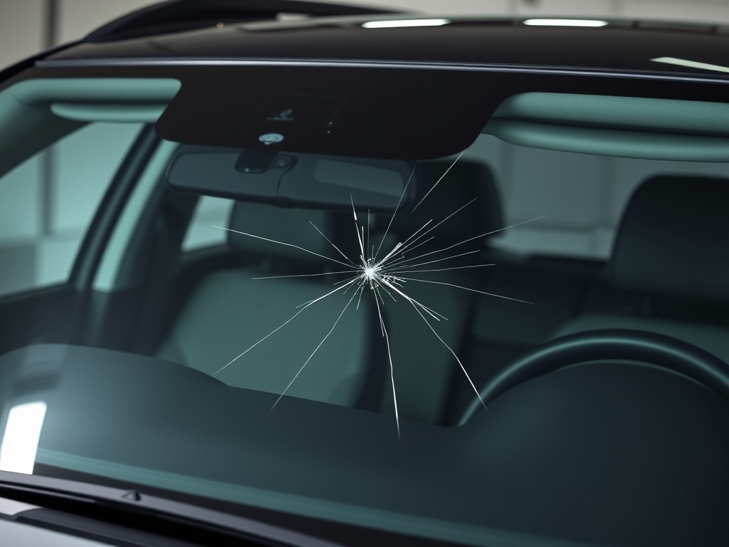 Subaru Ascent windshield with chip and crack damage that needs repair
