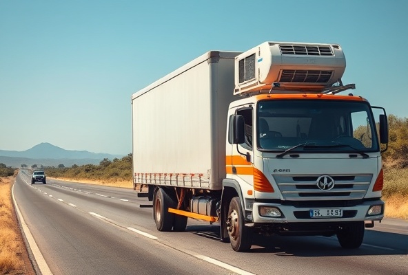 Delivery truck with air conditioning units