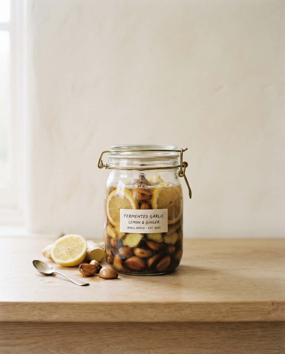 Gefermenteerde Knoflook met Citroen en Gember