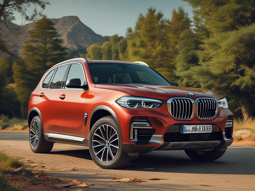 A hyper realistic close up shot of a BMW X5