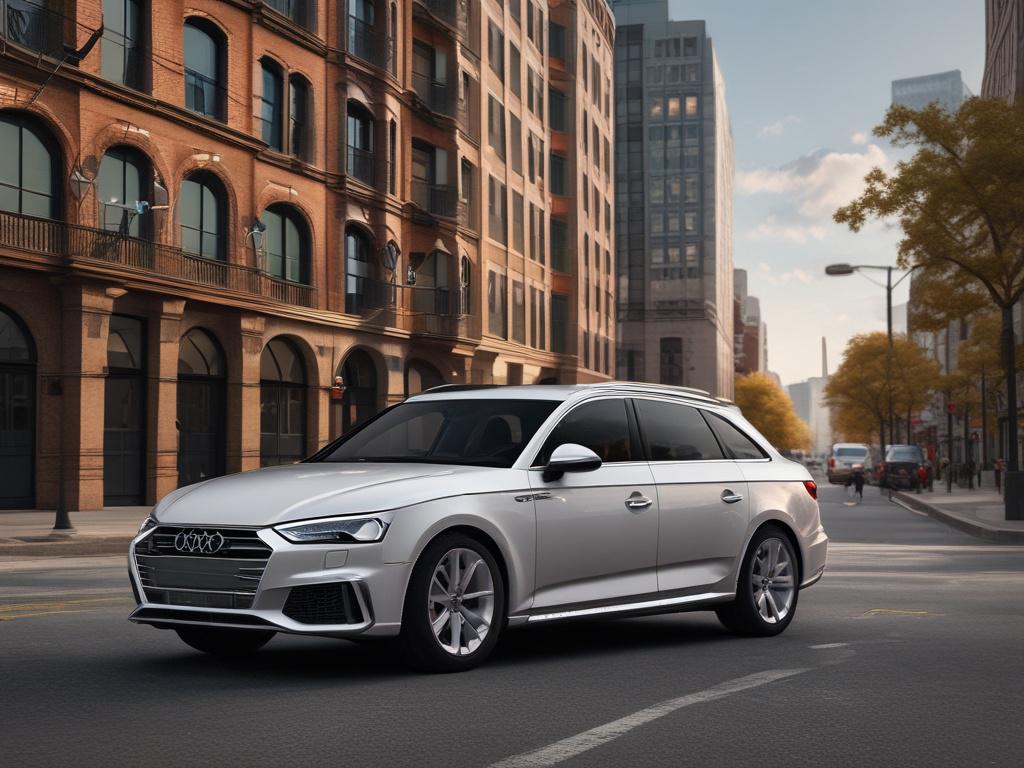 A hyper realistic close up shot of a Audi A4