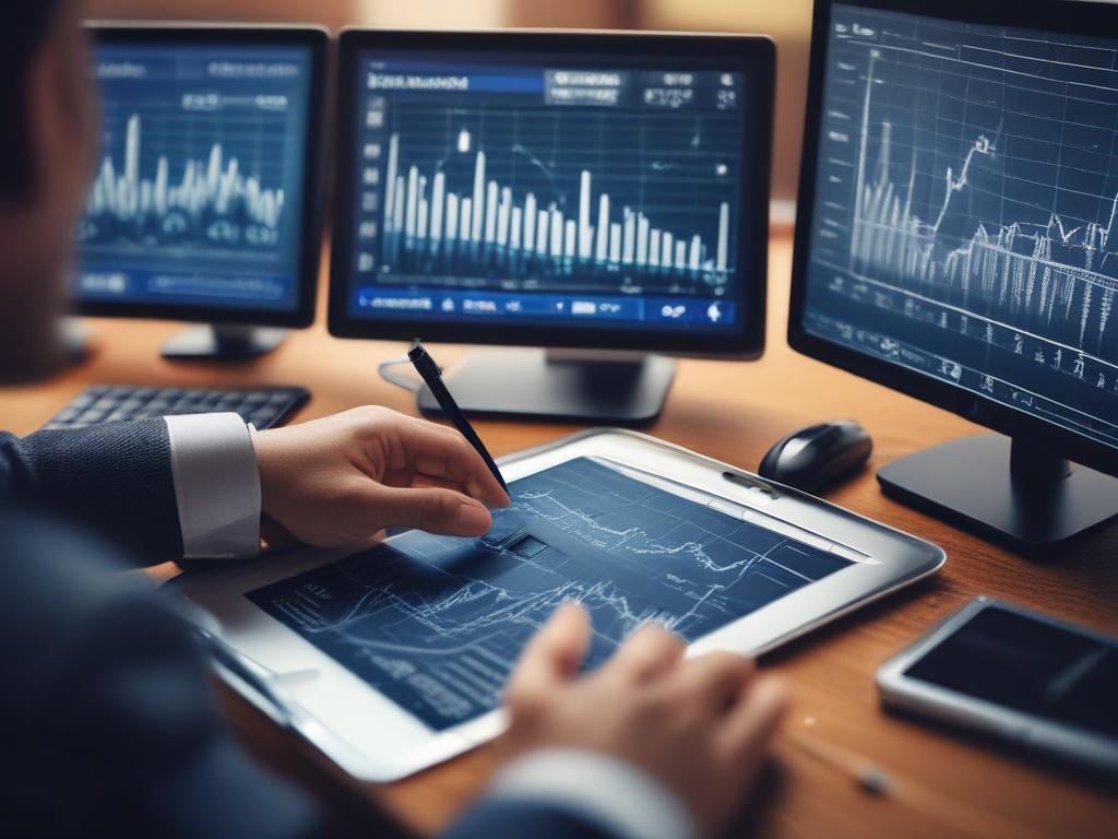An engaging image depicting a security consultant analyzing data on