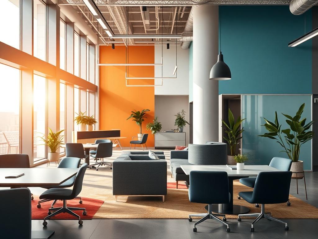 A hyper realistic close up image of a modern office