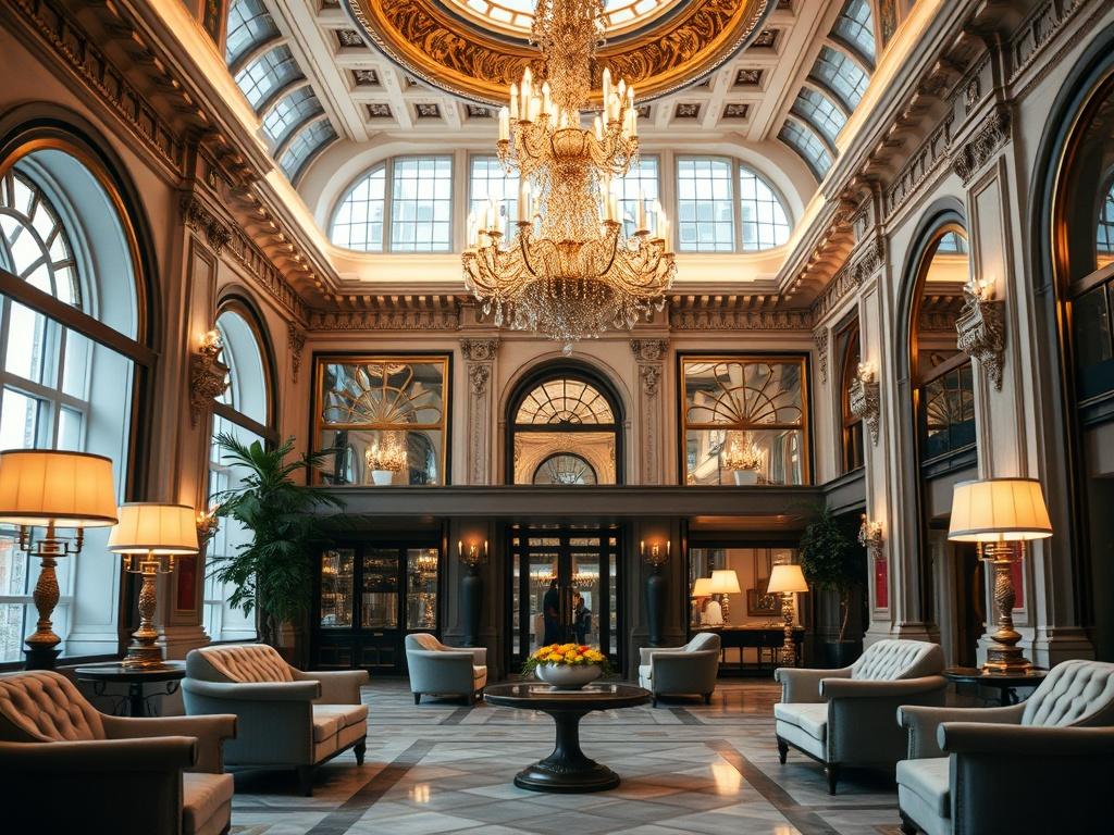 A hyper realistic close up image of a luxurious hotel