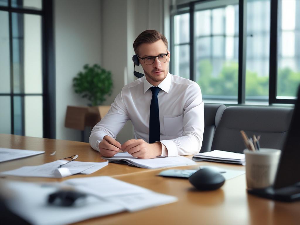 A confident insurance adjuster engaged in a negotiation on the