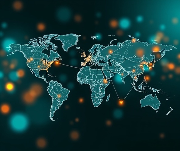 Global pharmaceutical network illustration