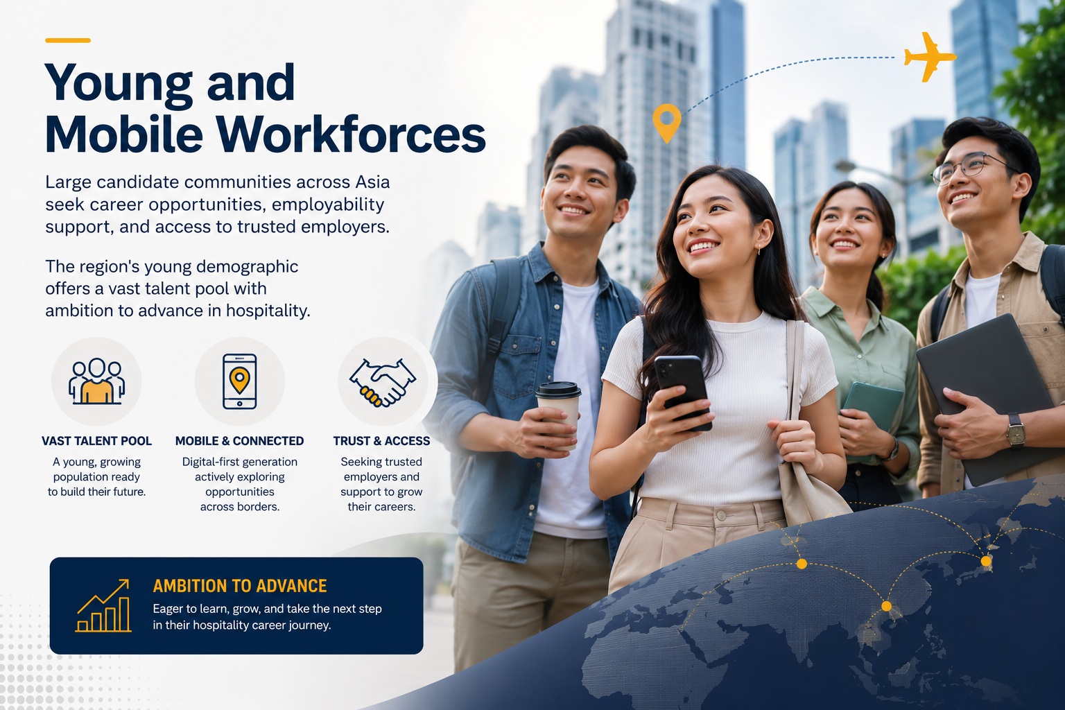 Young and mobile Asian workforce