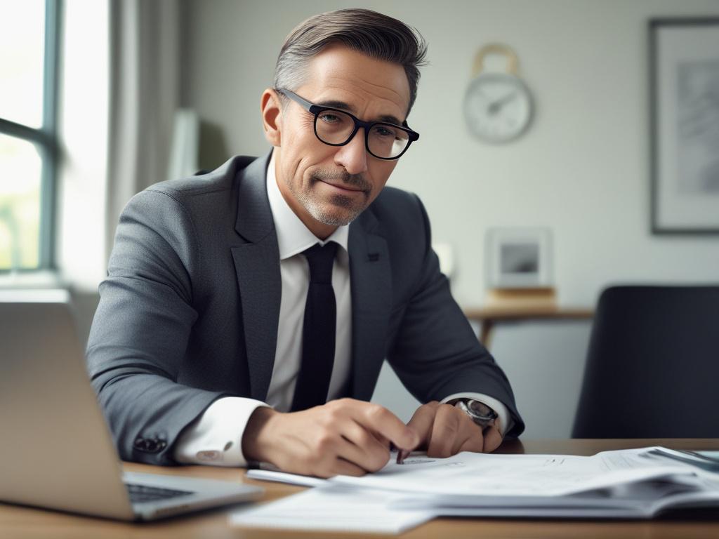 A hyper realistic close up of a confident professional man