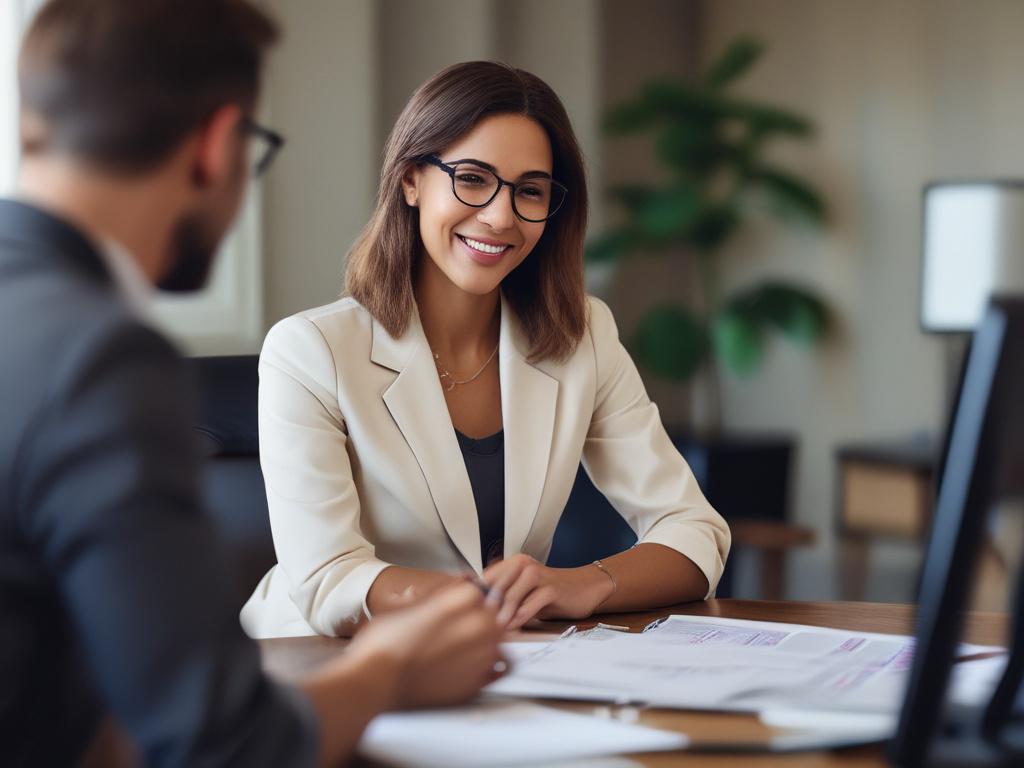 A close up image of a caring financial advisor explaining