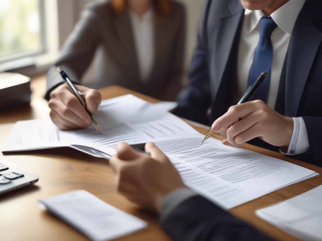 A close up shot of a focused professional financial advisor