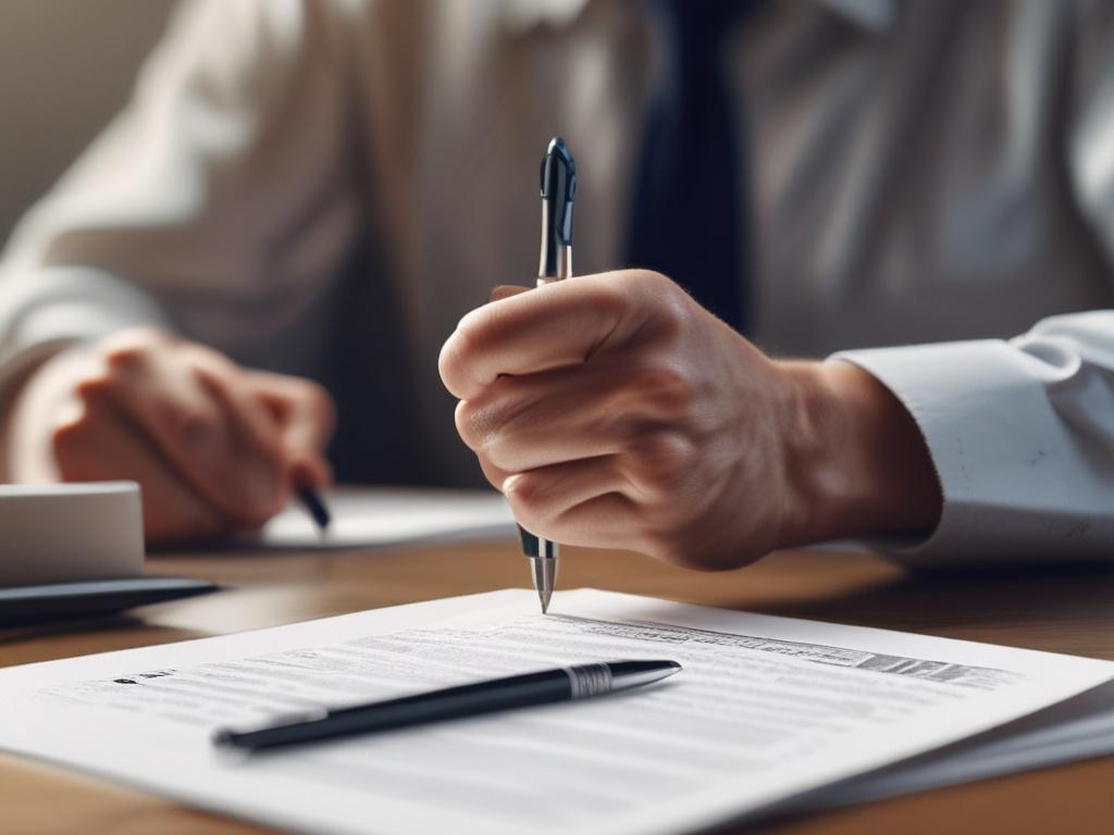 A close up shot of a thoughtful person studying insurance