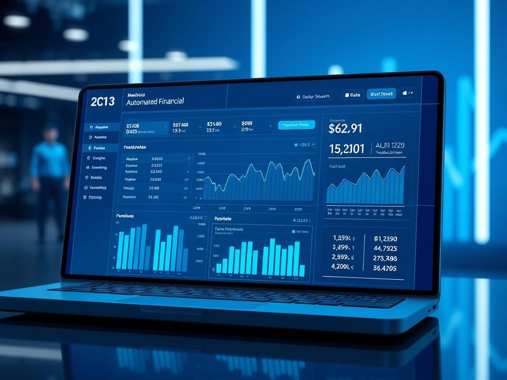 A high resolution image depicting a digital dashboard showing automated