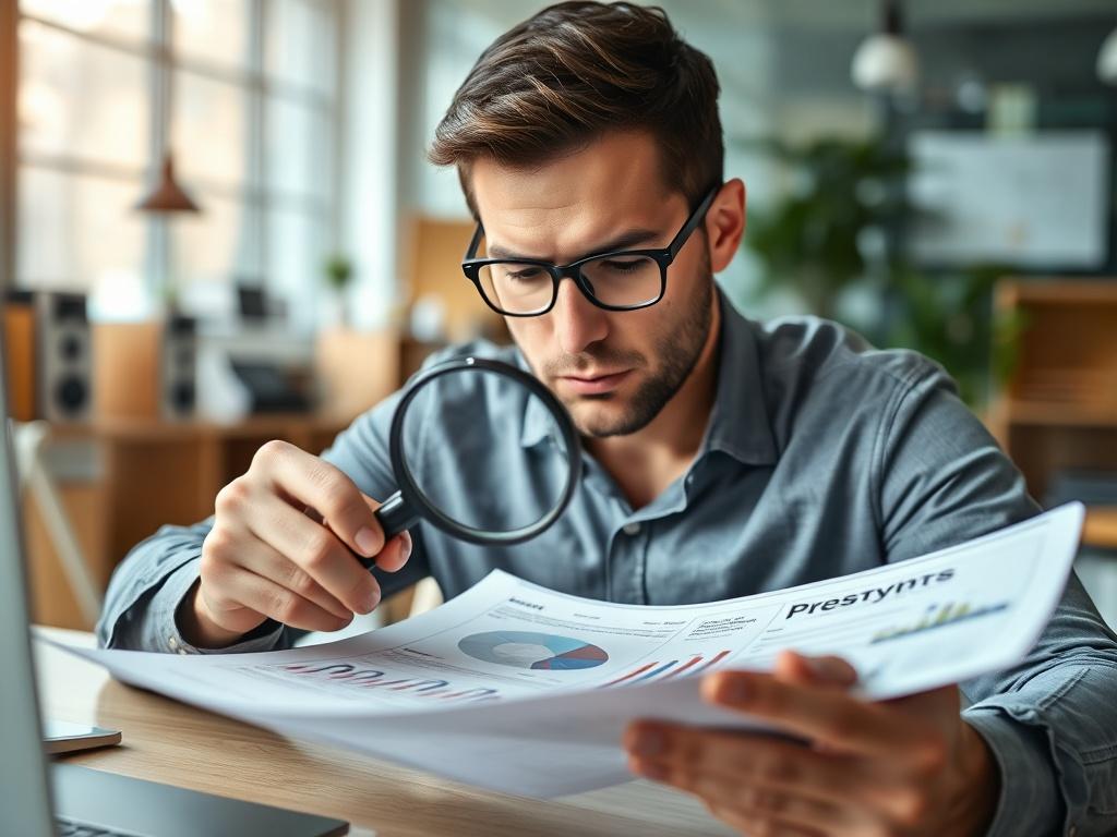 A close up shot of a consultant examining a detailed